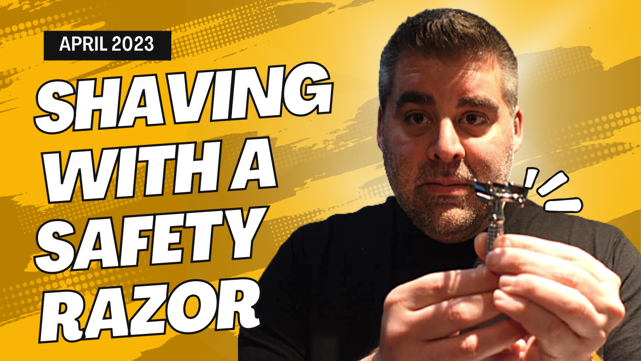 Joey Lombardi holding a safety razor